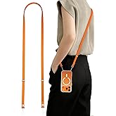 Foenor Magnetic Crossbody Strap for iPhone 17/Pro/Max/Air Phone Cases with Dual Lanyard Holes, Adjustable Neck Lanyard for Women & Men (Orange)