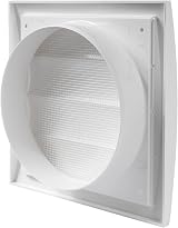 Repa Market White 6in Exhaust Hood Vent with Shutters Flange Mesh view 8