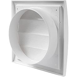 White Exhaust Hood Vent 6'' Inch with Built-in Pest