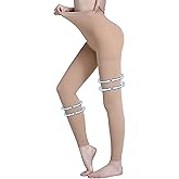 Plus Size 3XL Medical Compression Pantyhose for Women & Men, 20-30 mmHg Graduated Compression Leggings, Opaque Footless Waist High Compression Stockings for Edema, Varicose Veins, Flight, DVT, Beige