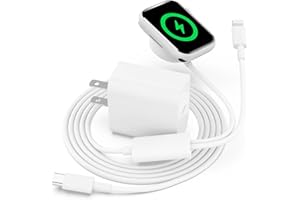 TNDAJI Upgraded【MFi Certified】 Apple Watch Charger Fast Charging Magnetic iWatch Charger with 6FT USB-C to Lightning Cable & 20W USB C Charger Block for iWatch Series Ultra/9/8/7/6/5 & iPhone 14/13/12/11