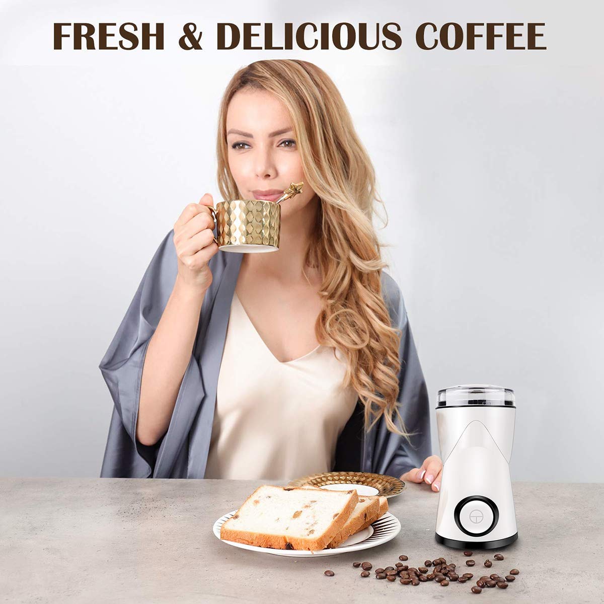 morpilot Electric Coffee Grinder,Spice Grinder,70g Capacity 150w with Stainless Steel Blade BPA Free,Fast Grinding for Coffee Bean, Spices, Nut and Herb