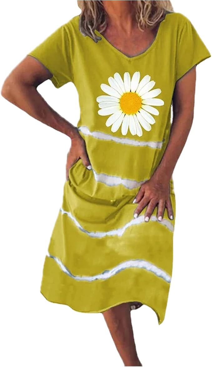 Summer Dresses for Women UK Clearance Ladies Sun Dress Sale Woman O