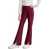 blibean Tween Girls Bell Bottoms Pants Uniform Split Pant with Pockets Size 6-15 Years