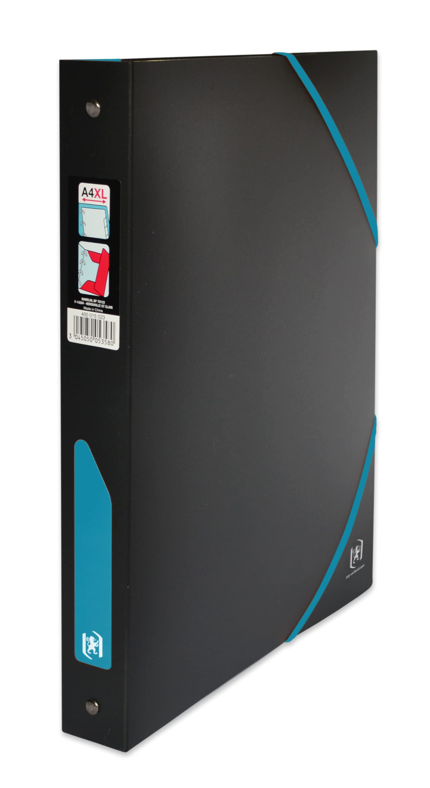 OXFORD Nomade for Students A4XL 40mm Spine 4 Ring Binder Polypropylene Two Tone Black Blue