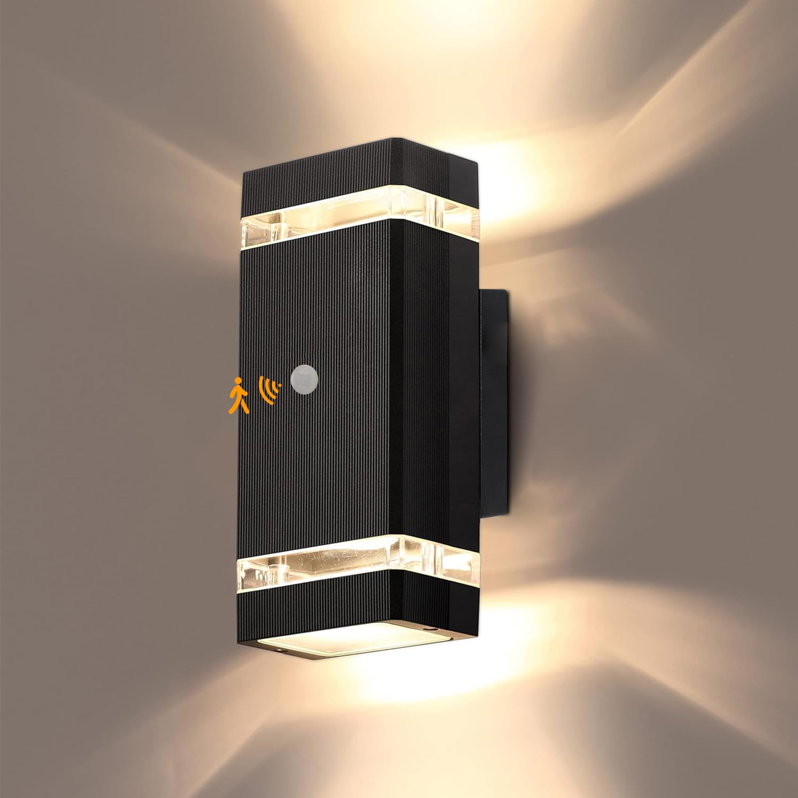 Photo 1 of Motion Sensor Outdoor Wall Lights, Aluminum Wall Sconce Outside Lights for House,Up and Down Wall Mount Light Fixture for Garage, Porch, Doorway