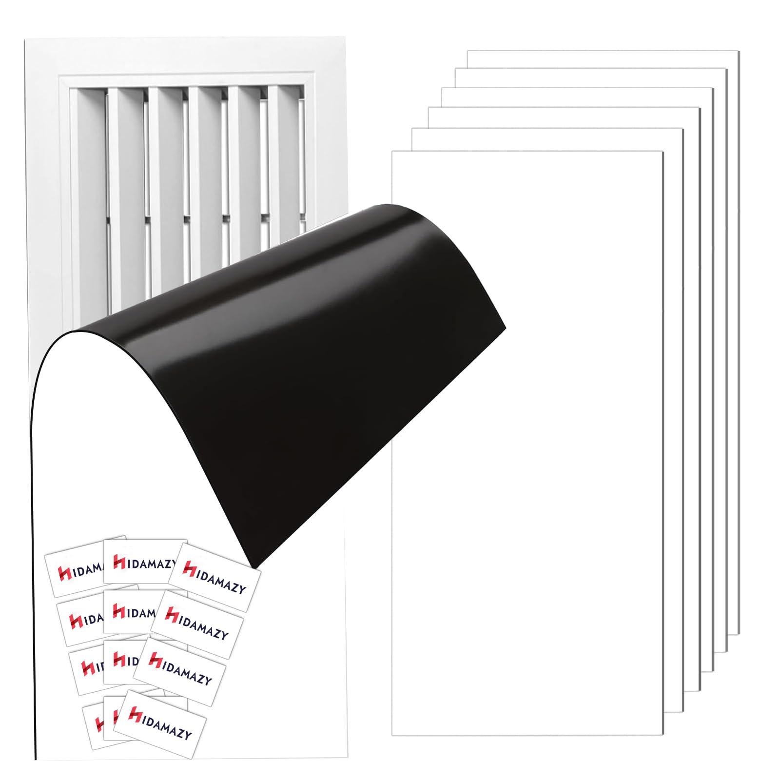 Strongest Magnetic Vent Covers, 30,5x10,2cm Heat/AC Vent Covers for Home Floor Standard Air Registers, Wall/Ceiling Floor Vent Cover Home and RV, HVAC (Air Vent Covers, White, 6Pcs)