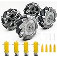 DWWTKL DIY Mecanum Robot Kit - 4WD Omnidirectional Wheels & Motors (4Pcs Wheels, 4Pcs TT Motor)