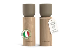 LARS NYSØM Wooden Salt and Pepper Grinder Set Manual - Salt and Pepper Mills with Adjustable Ceramic Grinder - Elegant Beechw