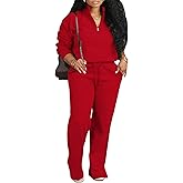 Adogirl Womens 2 Piece Outfits Lounge Sets Fall Half Zip Sweatshirt and Jogger Pants With Pockets Matching Set Tracksuit