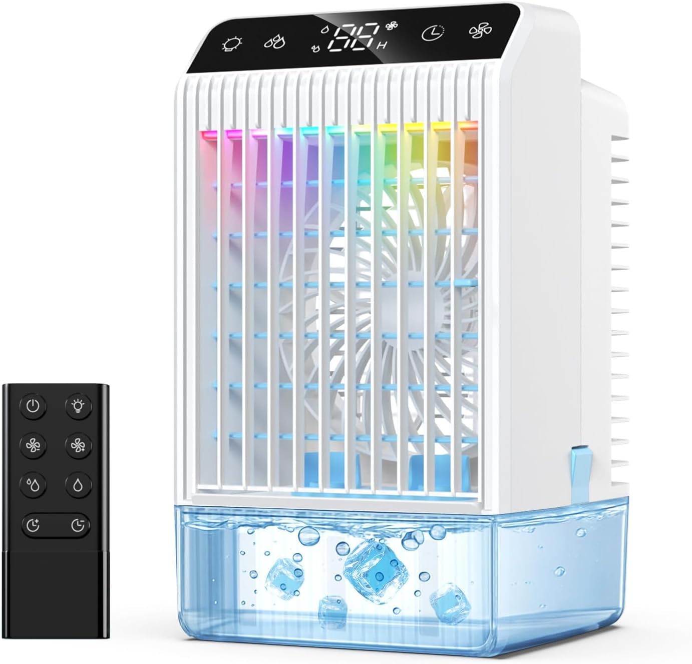 Photo 1 of Portable Air Conditioners, Personal Evaporative Air Cooler With 1000ML Water Tank, 2 Spray Ports & 4 Wind Speeds, 2/4/6/8/12H Timer, 7 Color Light, Portable Ac Units for Room Bedroom Office Camping