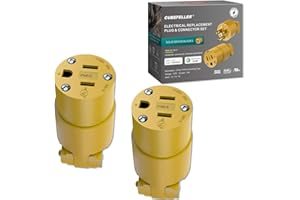CUBEFELLER® Electrical Replacement Connector , Extension Cord Ends Female(2pcs), 3 Prong,15 Amp 125 Volt, NEMA 5-15P & 5-15R, UL Listed,ER1102F