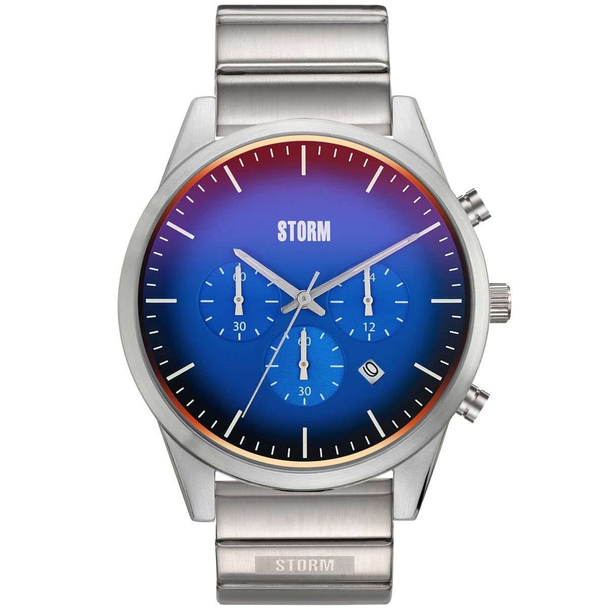 STORM Crusader Lazer Blue Men's Chronograph Watch with Metal Strap, photochromic Glass, Date and Luminous Markers, and Water Resistant to 50m