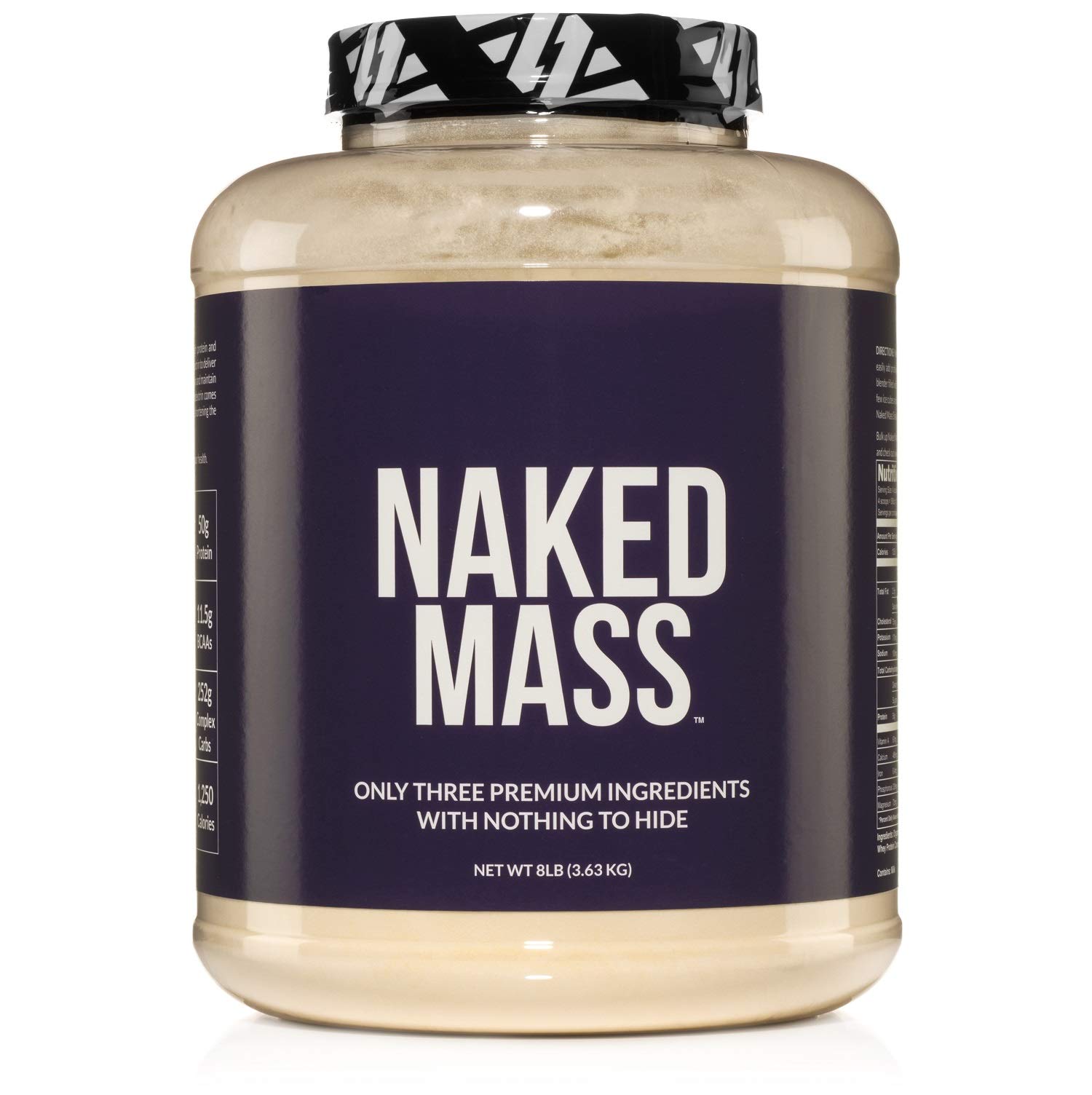 Naked Mass Natural Weight Gainer Protein Powder 8lb Bulk, GMO Free
