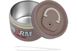 VKVXCLON Fishing Bait Container, Insulated Stainless Steel, Live Bait Storage, Worm Storage Box, Nightcrawler Box, Bait Tank, Compact and Durable,Small and Portable, Keeps Bait Fresh and Alive