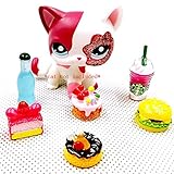 Yc Food Cake Drink Burger Accessories Lot for Littlest Pet Shop LPS Dog Cat PET NOT Included