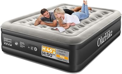 OlarHike King Size Airbed 152 x 203 cm with Built‑in Pump 46 cm High