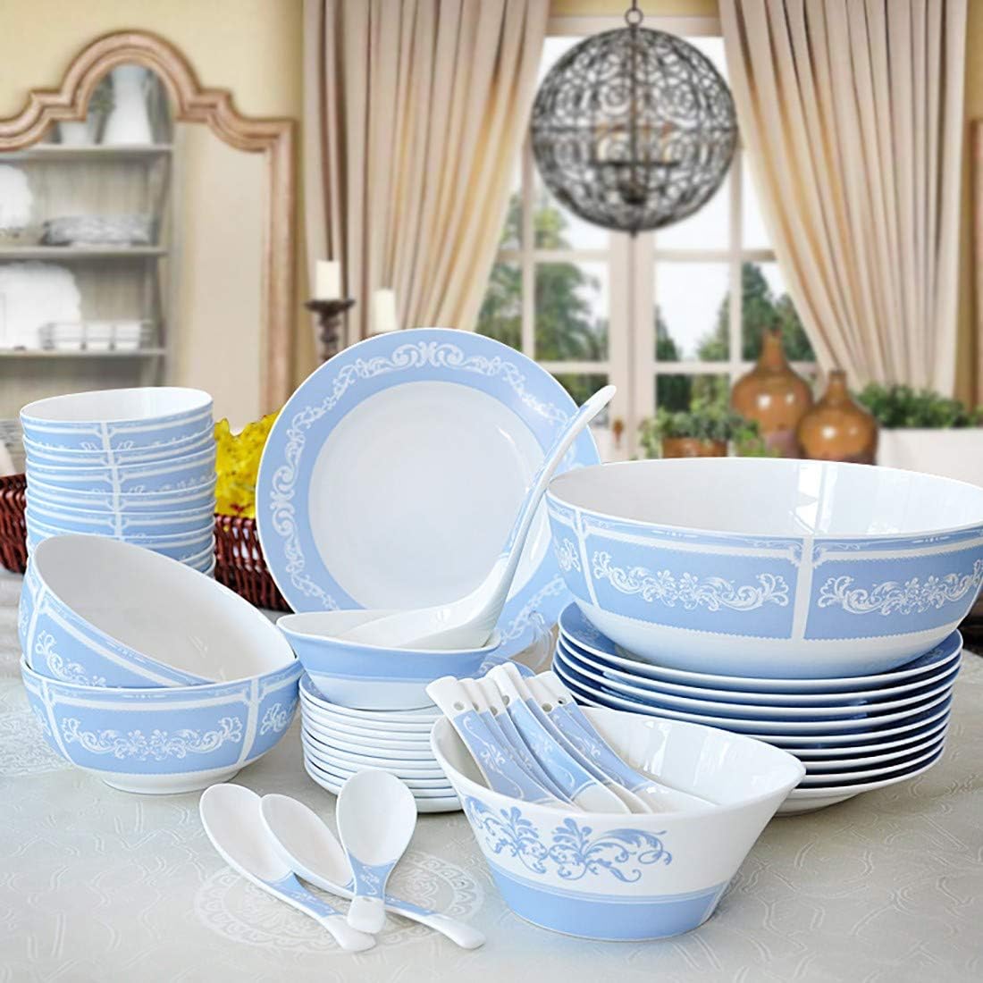 HYLMM 56piece Dinner Sets Ivory White Porcelain Dinnerware Set