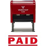 PAID Self Inking Rubber Stamp (Red) - M