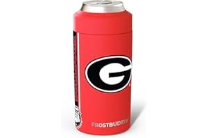 Frost Buddy NCAA Universal Buddy - Fits all - Stainless Steel Can Cooler for 12 oz & 16 oz Regular or Slim Cans & Bottles - Stainless Steel (Georgia Bulldogs)