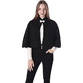 Baoqiya Wool Blend Capelet Capes Hooded Warm Poncho Bridal Stole Cape shawl for women