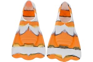 IGYM Kids Swim Training Fins, Comfortable Silicone Short Fins for Lap Swimming Flippers, Travel Size Flipper for Kids with Mesh Bag