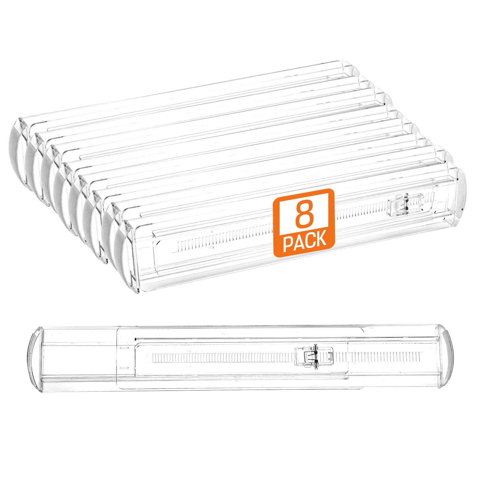Photo 1 of 8 Pack Drawer Dividers for Clothes, 2.3" High 13"-21" Adjustable Drawer Dividers Expandable Dresser Drawer Organizer, Clear Drawer Separators for Clothes, Underwear, Cosmetic, Kitchen Utensils Storage