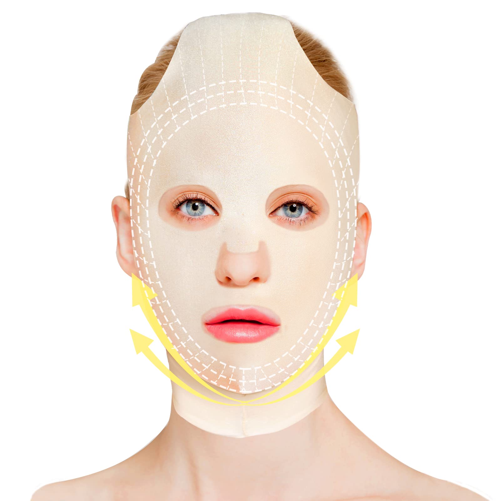 Full Face Lift Sleeping Facial Strap, Uooker Reusable V Line Lifting Mask, Cheek Double Chin Reducer Chin Strap, Breathable Thin Facial Massage Shaper, Chin Up Mask Face Lifting Belt Strap