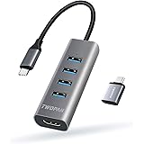 TWOPAN USB C Hub HDMI 4K 60Hz【Combo Pack】, 5-in-1 USB to USB Port Hub Multiport Adapter, USB Splitter for Laptop, iMac 24 inc