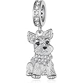Fuguangju Cute Animals Charms 925 Sterling Silver Highland Cow/Dachshund/Cat/Dragon/Axolotl/Capybara/Pug/Dog Charms for Bracelets Cute Animals Jewelry Highland Cow Jewelry Gifts for Women