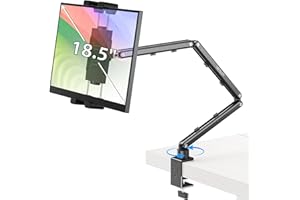 Urmust Tablet Mount for Desk, Adjustable iPad Stand Holder, Portable Monitor Stand Tablet Arm for 4.7"-18.5" iPad Pro/Air/Min