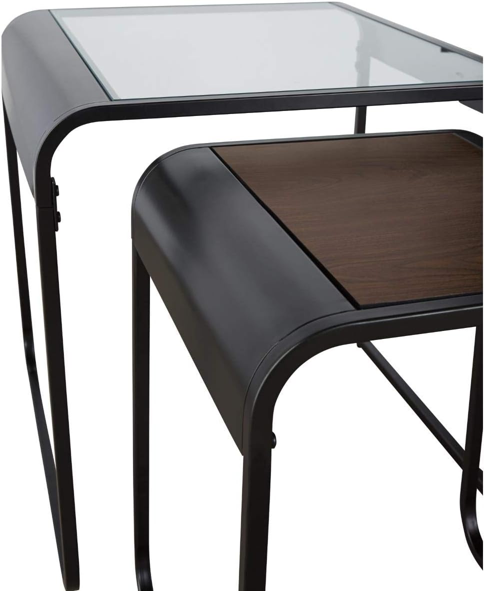 Signature Design by Ashley - Larzeny Occasional 3-Piece Table Set - Coffee Table and 2 Nesting End Tables, Brown/Black: Furniture & Decor