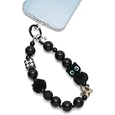 WOZEAH Phone Charm for Women, Beaded Wrist Strap Lanyard with Tether Tab – Detachable Phone Chain Wristlet