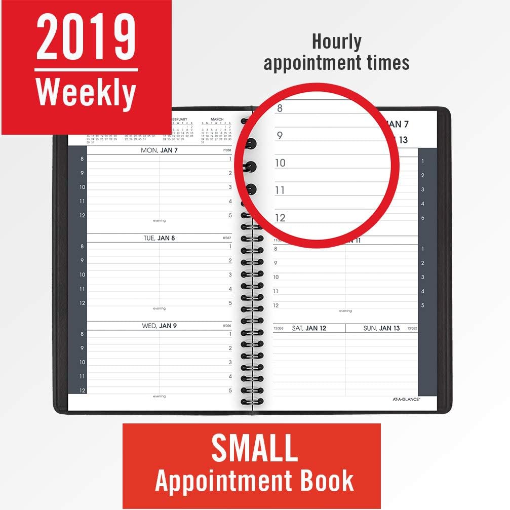 2021 Weekly Appointment Book & Planner by AT-A-GLANCE, 8-1/4" x 11", Large, Black (709500521) : Office Products