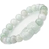 ZenBless Fengshui Porsperity Jade Bracelet Lucky Charm Feng Shui Black Obsidian Wealth Bracelet Gift for Men Women with Gold Plated Pi Xiu Pi Yao Attract Wealth Good Luck(Green)