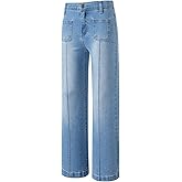blibean Tween Girls Wide Leg Jeans Zimbaplatinum Demin Pants Size 6-15 Years