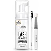 STACY LASH Eyelash Extension Shampoo + Brush / 1.69 fl.oz / 50ml / Korean Makeup Remover/Eyelid Foaming Cleanser/Wash for Extensions &amp; Natural Lashes/Supplies for Professional &amp; Home Use