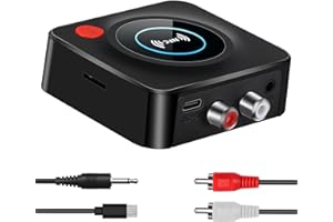 LSLYA Bluetooth Receiver for Home Stereo, NFC Quick Pair,3.5mm AUX/RCA,TF Card Slot,Wireless Bluetooth Audio Adapter Low Latency for Home Music Streaming Stereo System