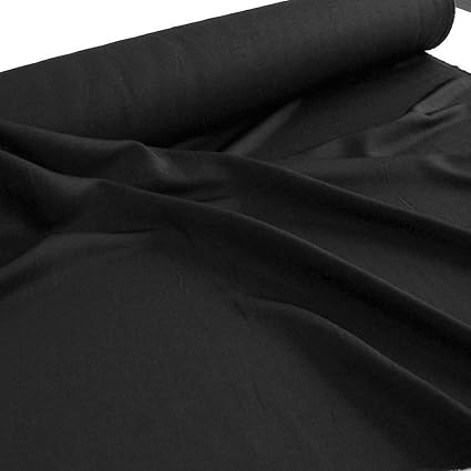 TOLKO B1 Baumwoll-Nessel als Deko-Stoff in Schwarz 320cm breit - Meterware für Vorhang, Hintergrund, Gardine