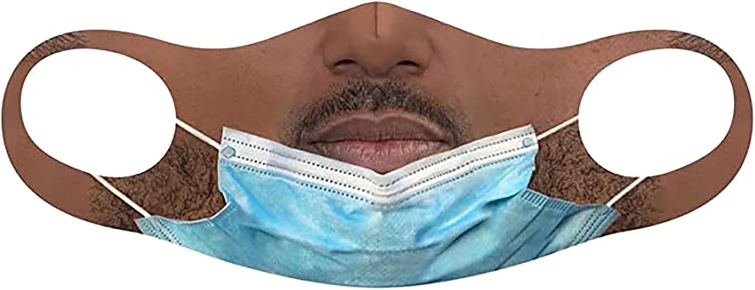 Macas divertidas para la cara, patrón tirado hacia abajo para cubrir la