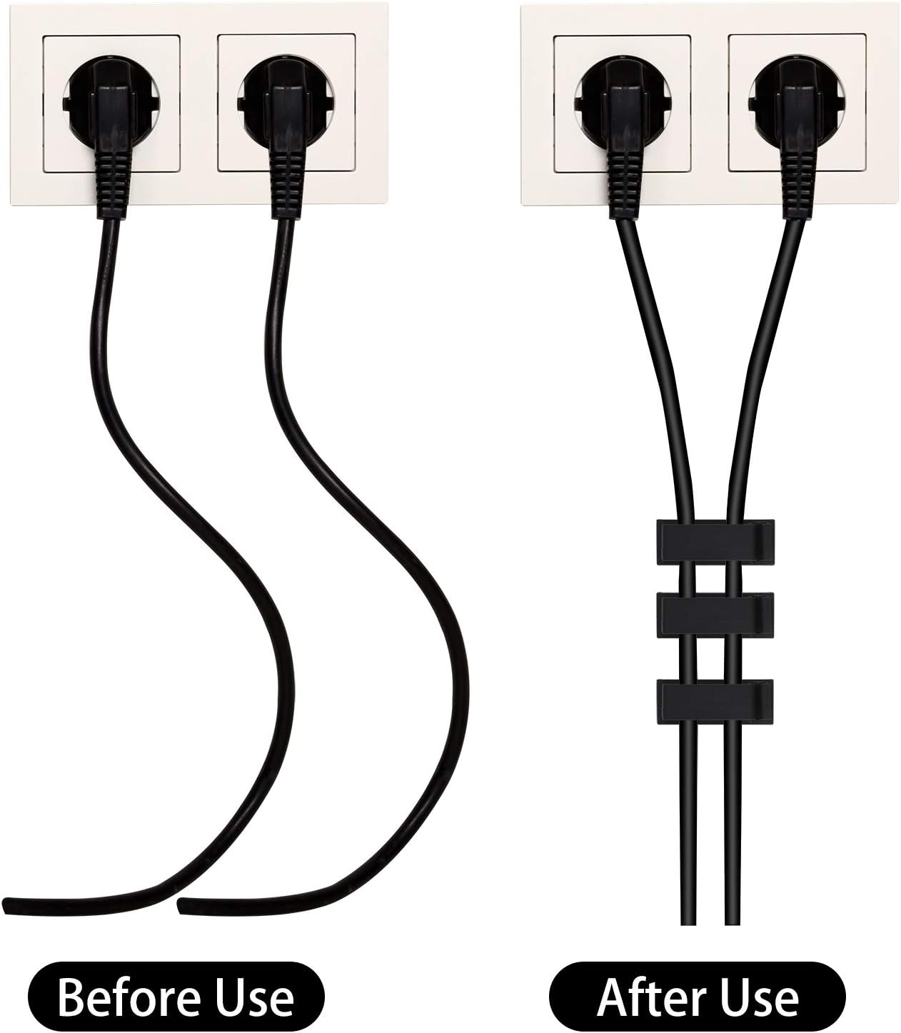 TUPARKA 40 Pack Self Adhesive Cable Clips Organizer for Car Office and Home, Black, 4.5Cm X 1.9Cm (1.77Inch X 0.75Inch) - Image 5