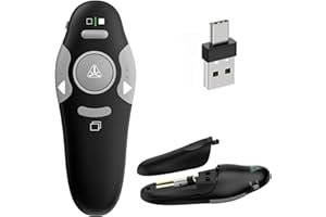 VOVIGGOL USB/Type-C 2 in 1 Presentation Clicker for PowerPoint Presentation Remote, 2.4GHz Wireless Presenter Remote USB Google Slide Advancer PPT PowerPoint Clicker for Mac, Computer, Laptop