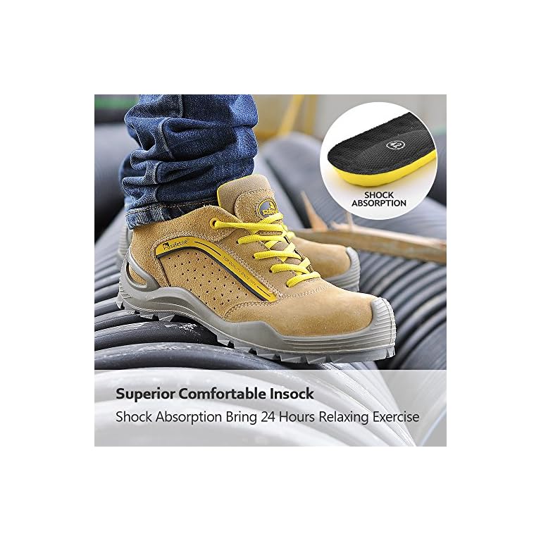 SAFETOE Mens Safety Shoes Steel Toe Shoes [ASTM Approved] Lightweight