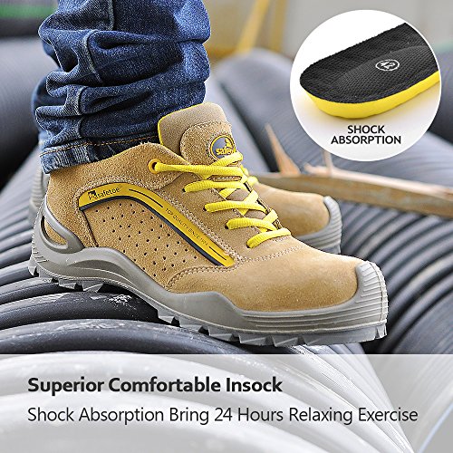 SAFETOE Mens Safety Shoes Steel Toe Shoes [ASTM Approved] Lightweight