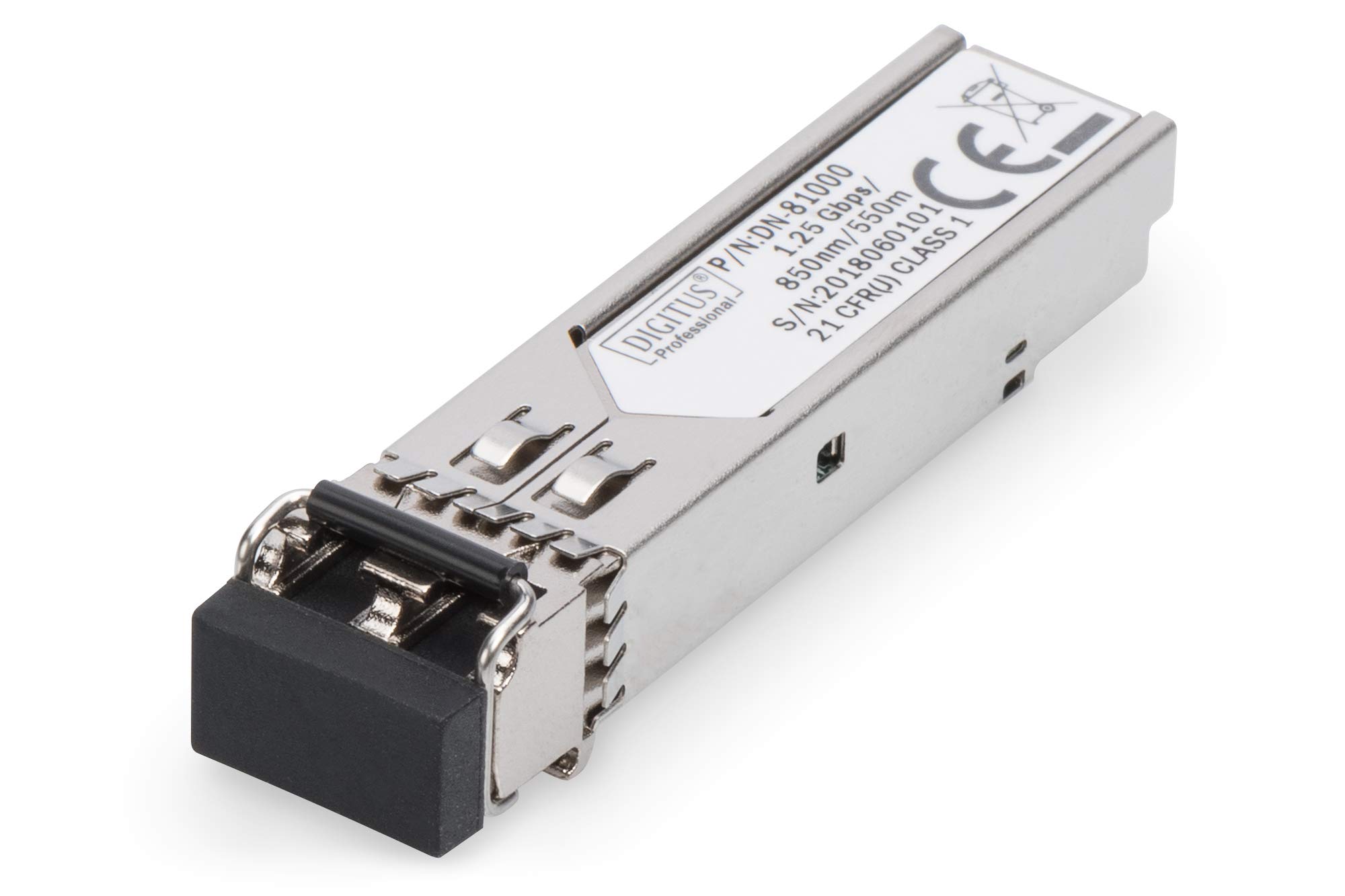 DIGITUS 1.25 Gbps SFP Module, Multimode, HPE-compatible LC Duplex Connector, 850nm, up to 550m, HPE