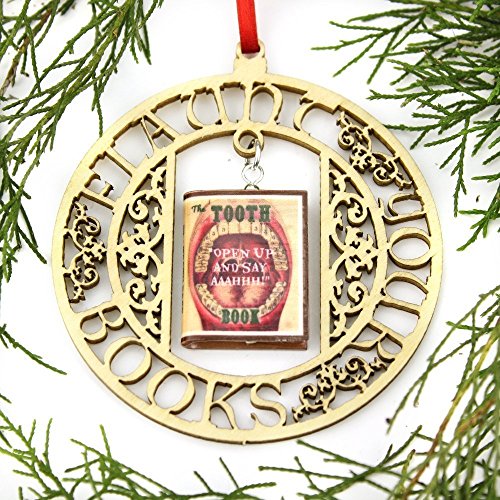 The TOOTH BOOK Vintage Dentistry Dental Teeth Molar Clay Mini Book Framed Ornament by Book Beads - Thumbnail 5