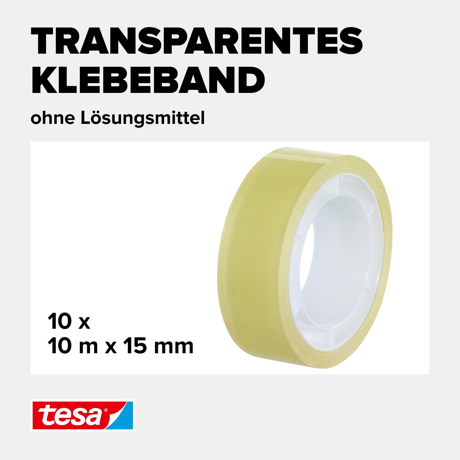 tesa tesafilm standard - Transparentes Multifunktions-Klebeband für Heim- Schul- und Büroanwendungen - 10 m x 15 mm - 10er Pack 3