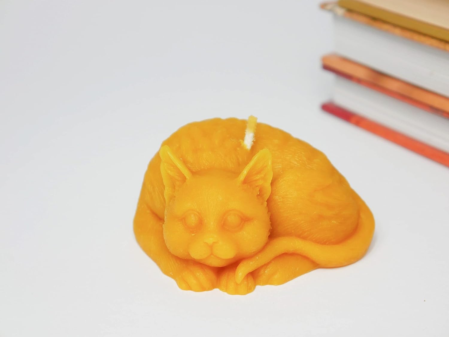 Large Cat Beeswax Candle Natural & Organic Gift Nontoxic Candle