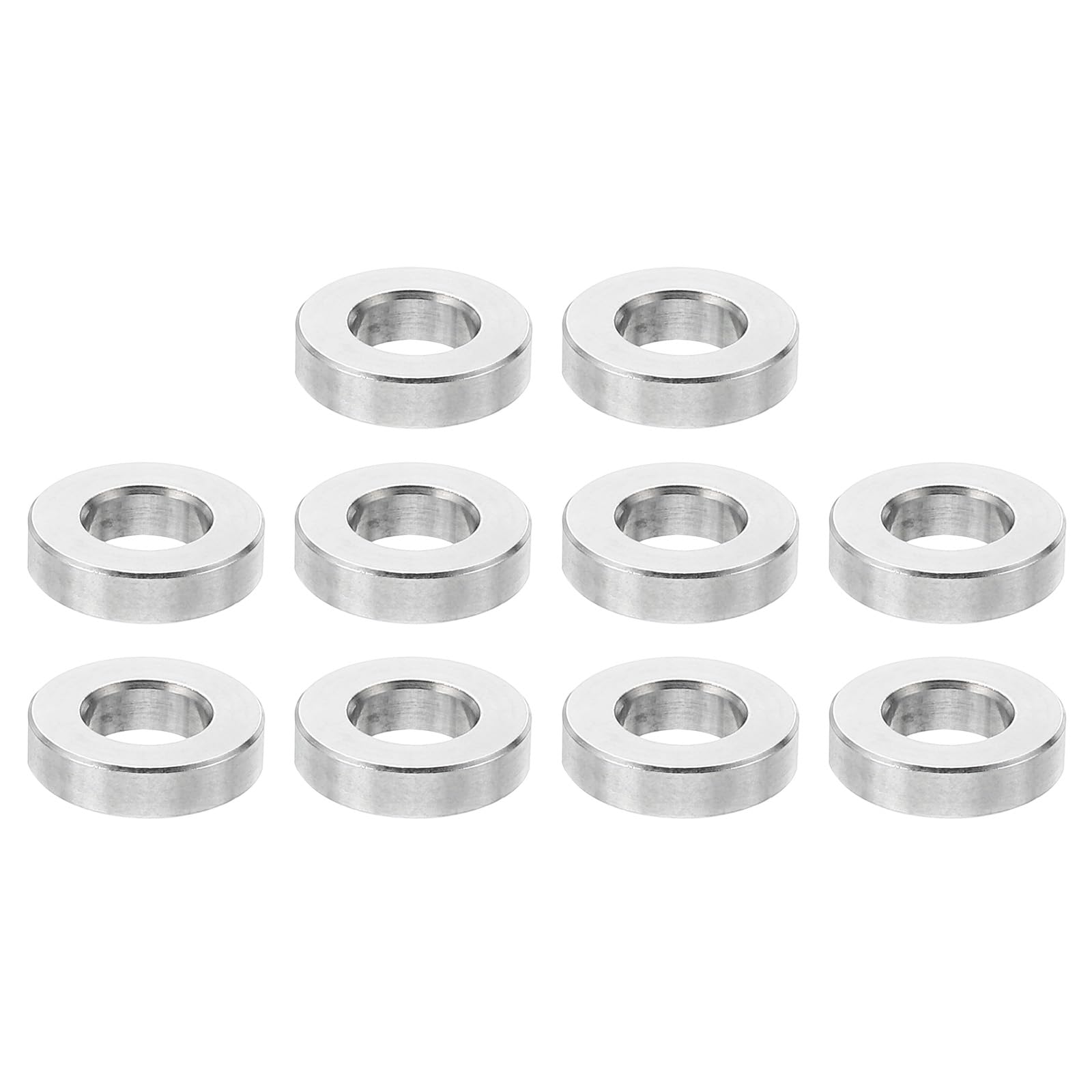 PATIKIL M6 Stainless Steel Spacers, 10 Pcs Metal Spacer Stainless Steel 6.2mm ID x 12mm OD x 3mm L Spacer Screw Standoff Round for 1/4" or M6 Screw Bolts
