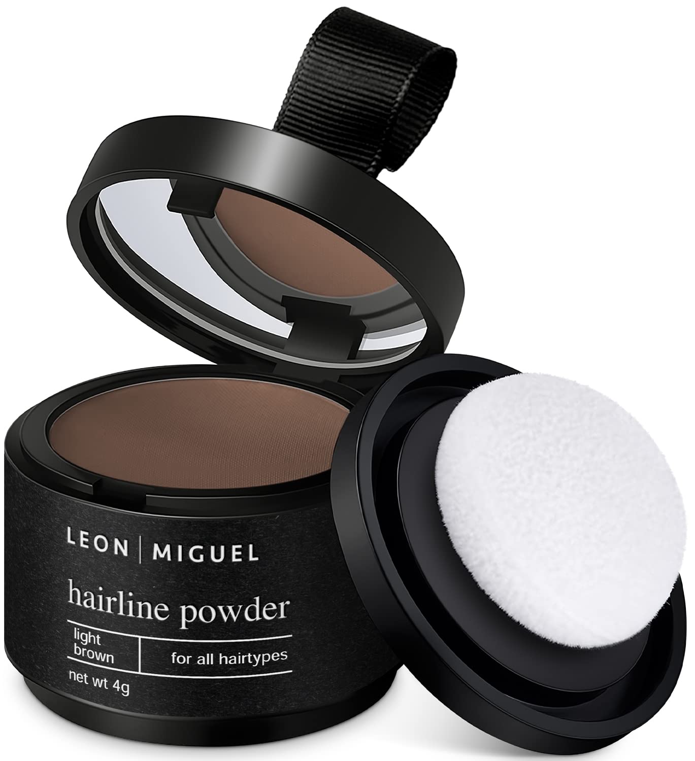 LEON MIGUEL Hair Line Powder – Unisex Hair Repair Make Up – Hair Shadow Make Up - Instantly Covers and Conceals Receding Hairlines, Thinning Hair etc. – Waterproof | 4g (LIGHT BROWN)